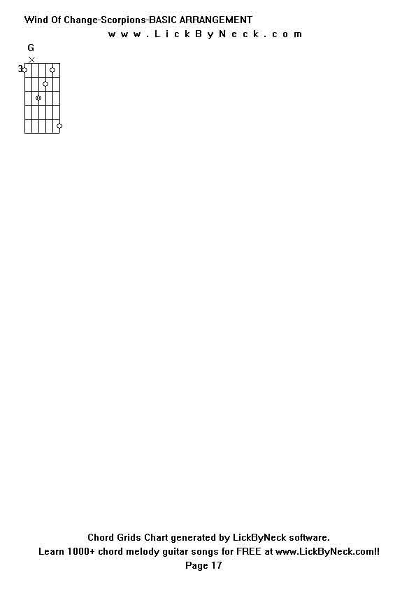 Chord Grids Chart of chord melody fingerstyle guitar song-Wind Of Change-Scorpions-BASIC ARRANGEMENT,generated by LickByNeck software.